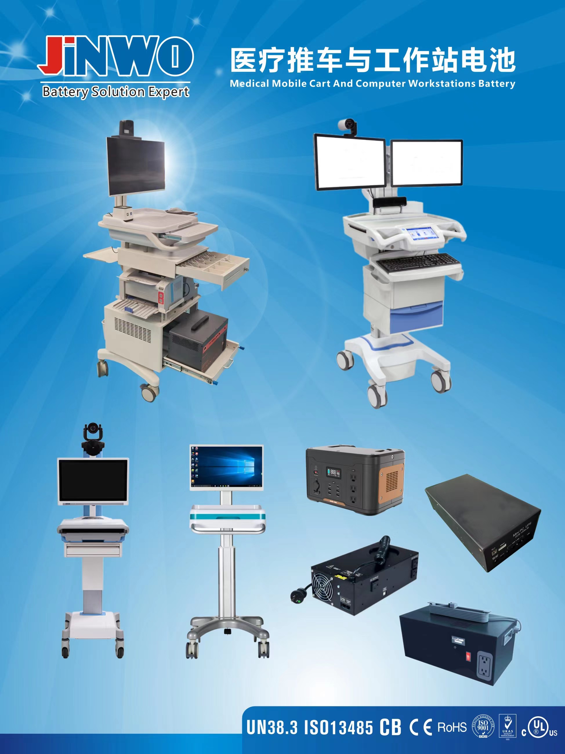 Medical and Mobile Computer Carts Battery